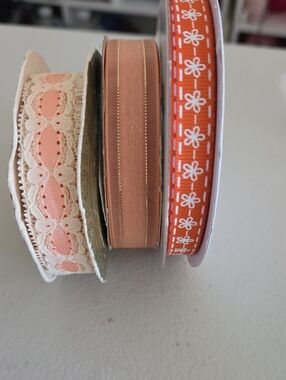 Vintage Super Rare Peachy & Orange Ribbon/Trim Sewing - Crafting - Quilting